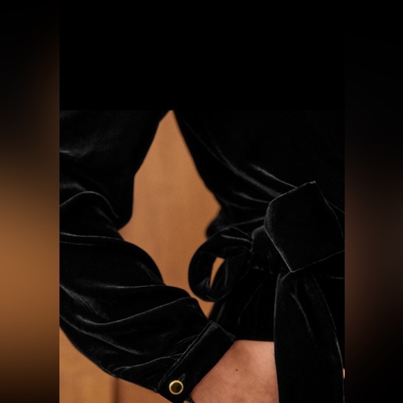 Sezane Black velvet Women's Jumpsuit - Picture 6 of 6